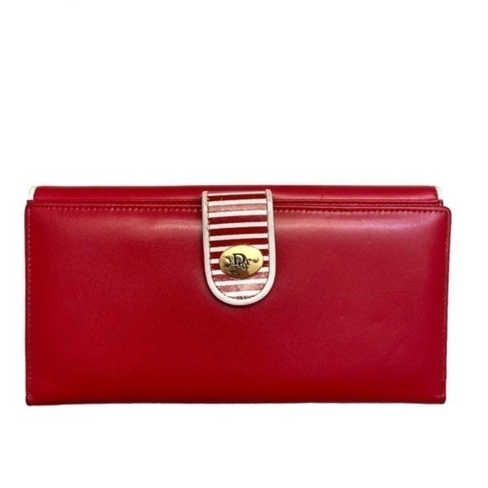 Dior vintage red and white leather wallet rare - Picture 1 of 14